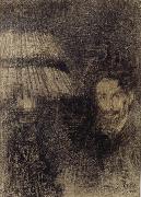 James Ensor Self-Portrait by Lamplight or In the Shadow Sweden oil painting artist